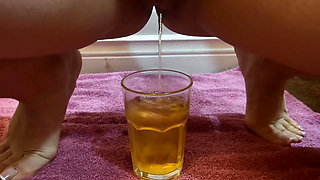 Extreme Piss Desperation Desperate Pee Filling and Overflowing Cup with My Piss