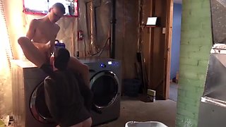 : Little Stepbrother Helping With The Laundry