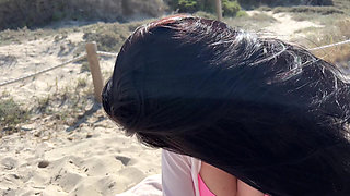Secret fun with a vibrator on the remote control in public places (in a restaurant, on the beach, in a parking lot)