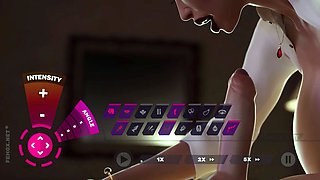 3d animation of a lustful milf with giant tits sucking cock