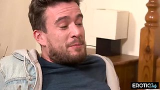 British MILF Rough Blowjob and Hardcore Sex with Son-In-Law Cumshot