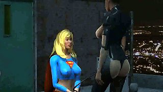 Two sexy 3D cartoon super hero babes dyke it out
