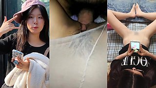 Korean Cutie WooHyun Takes a Stocking Fuck in Home