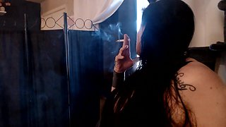 Nighttime Goth Girl Smoke Break