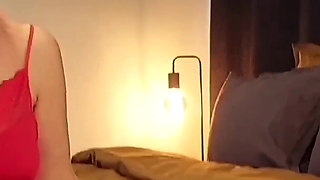 Amateur Blonde Mature Wife Enjoys Sex in Red Dress