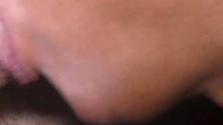 Ebony Sucks and Swallows a Big White Cock and Cumshot
