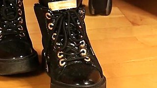 Plaid Tights & Stylish Sneakers - Dangling, Shoeplay & Foot Focus