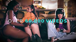GIRLSWAY - Unfaithful Natasha Nice Oils Up Mistress Xwife Karen For Rough DP Fingering  Scissoring