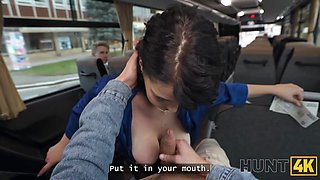 Hunt4k. she is using her sexy Big Tits for money