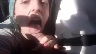 Amateur Hot Wife. Humiliates Her Cuckold While Sucking Another Cock in the Car