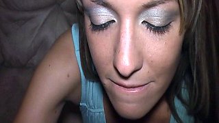 Brunette Slut Gives Blowjob To Big Cock Outdoors