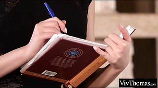 Gorgeous lesbian licks her bosses pussy by Viv Thomas: Big Tits, Teen  Milf Porn