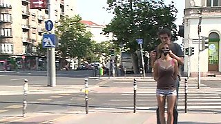 Busty Romanian fucked in public