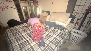 Student Step-daughter Got Filmed While Masturbating