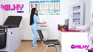 Peruvian Nurse Maribel Demands a Raise & Gets a Big One - Sucking & Doggystyle!