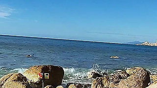 Strangers Caught My Wife Touching and Fucking My Big Cock on a Public Nude Beach - Real Amateur French - Misscreamy