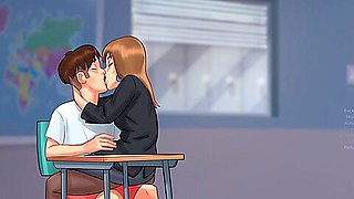 Car Toon And French Teacher In Sneaky Link With My Summertime Saga Gameplay)