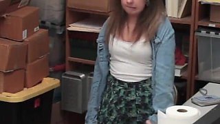 Chubby teen Brooke Bliss caught shoplifting and fucked very hard