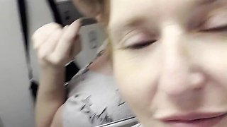 After a Massive Piss on a Plane Which Goes All Over My Butt N Thigh, I Get My Boobs N Bush Out to Freshen up N Clean My Teeth