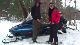 Emmy and Ilya enjoy shagging in the snow