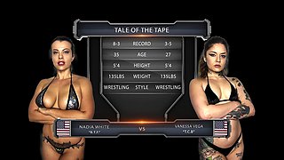 Vanessa Vega and Nadia White Wrestle Battle Royale