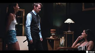 Lesbian Time Stop Fetish - Brunette Latina Freezes Coco Bae and Sucks Her Big Tits