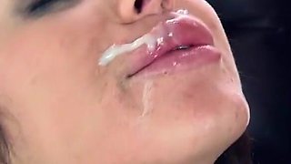 Hot babe with small tits getting fucked in her tiny pussy