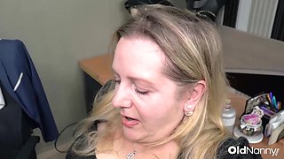 Three Steamy Mature Blondies Riding One Thick Penis