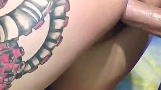 Oiled Ass Girl Getting Penetrated by Argentinian Male with a Big Cock!