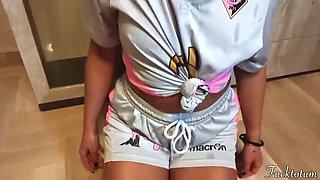 Naive College Cheerleader Tricked Into First Time Halloween Blowjob - Old Man Pumps Cum On Her Face