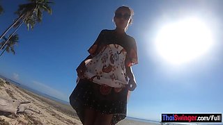 Beach Sex In Public With Big Ass Thai Girlfriend Who Has An Amazing Big Ass