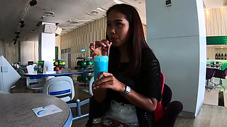 Thai GF bowling and fun at home after