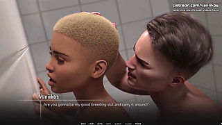 Black MILF Teacher Cheats on Her Cuckold Husband with a Young Cock in the College Toilet - Taboo University (steam Game)
