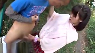 Japanese 18yo schoolgirl sucks bf small dick outdoor