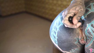 Tatted Teenie Investigating Pound Machine With Her Anal invasion