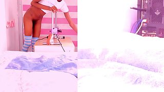 Spicy ebony teen masturbation smutty adult movie