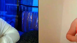 Fat whore with big boobs masturbating and cumming on webcam