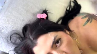 attention!! Hot brunette fucking her stepbrother, look!