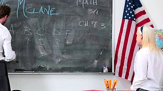 Schoolgirl In Short Skirt Gets Fucked Hard In Classroom