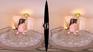 Lockdown Libido - Sexy Brunette Stripping on the Bed