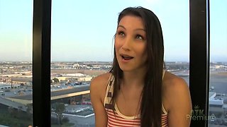 We follow Celeste Star into the hotel room as she exposes her wet pussy to the camera: Porn