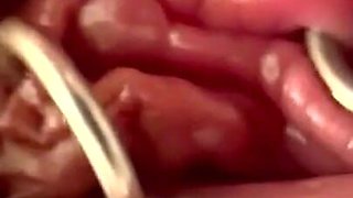 Extreme Close Up Rubbing My Pierced Clit by MakeUp Brush and Huge Orgasm make me completely Wet my Pussy