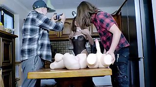 Easter Bunny Fuck with Petite Housewife - Lety Howl Licks Carrot and Sucks Cock