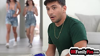 Stepbro nailed two exciting large-breasted teenagers