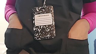 Flashing you my pussy while at work.