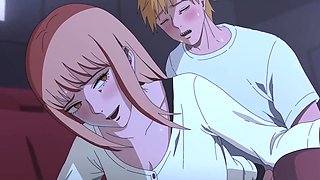 Chainsawman hentai - Makima has a hot sex with Denji in a movie theatre