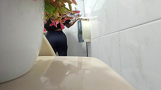 Nurse Pissing in Public Bathroom Doctor Gocco's Office