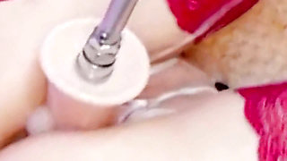 Fucking a Creamy Pussy with a Big Dildo