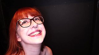 Pale and sexy Hannah Grace makes love through gloryhole