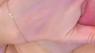 Small titted brunette teen fingering on the bed